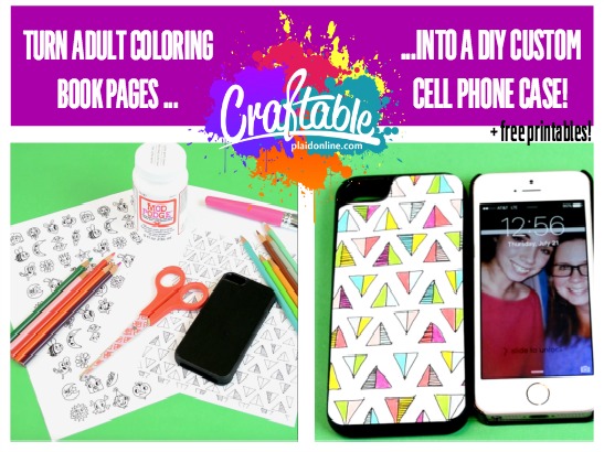 Upcycled DIY Phone Case from Adult Coloring Pages + Free Printables!